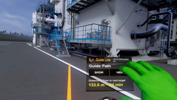 VR simulator of an industrial facility