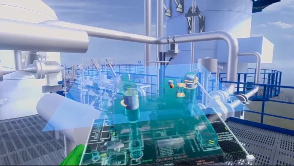 VR simulator of an industrial facility