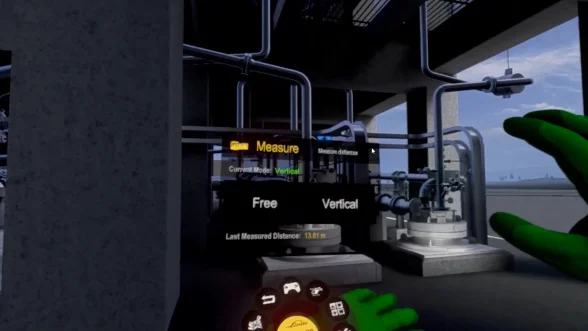 VR simulator of an industrial facility