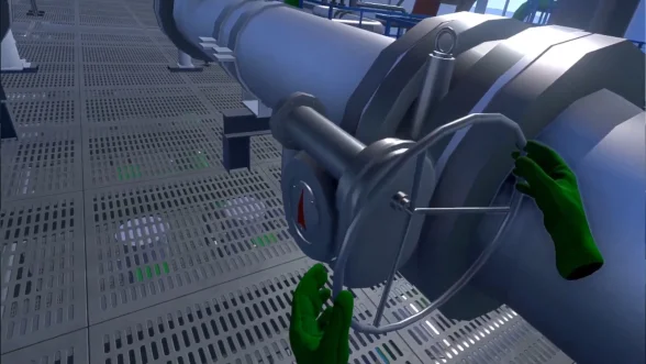 VR simulator of an industrial facility